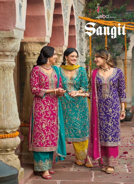 Sangit By Eba Chinon Wedding wear Ready Made Suits Orders in India Catalog